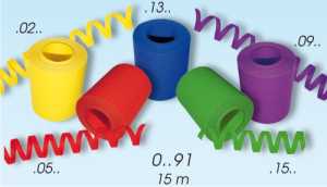 Luftschlangen B1 uni Jumbo 14 mm 15 m, 3er Pack