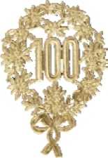 Jubiläumszahl "100" gold 8 x 12 cm