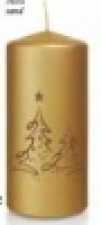 Weihnachtskerzen "Tannenbaum", sand, 4er Pack,  ø 80 mm