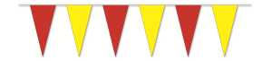 Pennants red/yellow, 10 m long, 30 pointed pennant