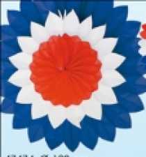 Rosette dreifach,blau-weiß-rot, 200 cm Ø