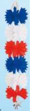 Kreuzhänger,blau-weiß-rot,25cm x 25 cm,1 m lang