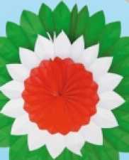 Rosette dreifach,grün-weiß-rot, 150 cm Ø