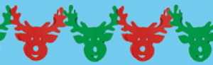 Reindeer garland green-red