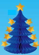 Christmas tree with metal stars, 60 cm