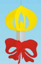 Candle of cardboard for hanging, 40 cm