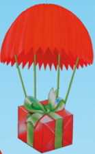 Geschenk mit Fallschirm zum Aufhängen