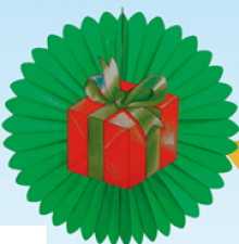 Rosette mit Geschenk-Motiv, Ø 60 cm