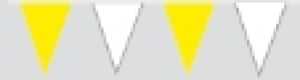 Pennants yellow / white, 4 m long, 16 pointed pennant