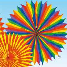 Dekorationsfächer Riesenchrysantheme bunt 150 cm Ø