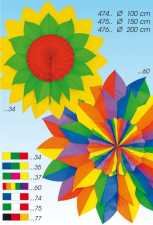 Rosette dreifach Regenbogen 100 cm Ø