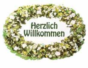 Herzlich willkommen, Hartpappe 40 x 29 cm