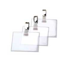 Namensschilder mit Hosenträgerclip, transparent, 100 x 75 cm