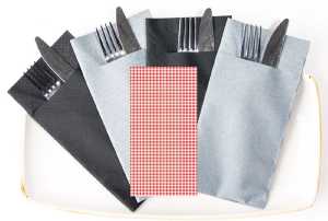 Besteckservietten Tissue-Deluxe, 40 x 40 cm 1/8 Falz, 300 Stück