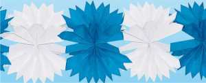Kreuzgirlande, weiss-blau 4 m, 25/25 cm