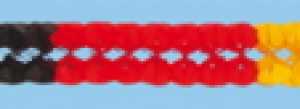 Seidenpapiergirlande, schwarz-rot-gelb, 4 m, 16 cm Ø