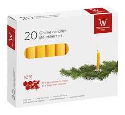 Bienenwachs-Baumkerzen, natur, 93 mm, 20-er Pack