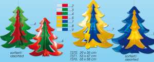 2-color Christmas tree, metal cardboard, 58 x 65 cm