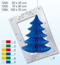 Tannenbaum im Rahmen 2-farbig, Metallkarton, 70 x 100 cm