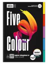 3 x Style Collegeblock Register A4 100 Blatt 70g/qm mit 5 Farben-Register 4-Loch