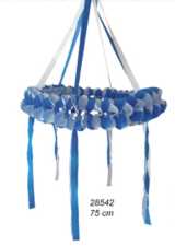 Seidenpapier-Kränze, 75 cm Ø, bayr. duo-weiss-blau
