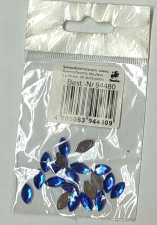 Glitzersteine, Navette, blau, 5 x 10 mm