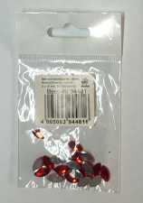 Glitzersteine, Navette, rot, 5 x 10 mm