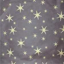 Straw silk golden star, 50 x 70 cm, kakao/gold