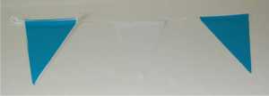 Pennants blue / white, 10 m long, 40 pointed pennant