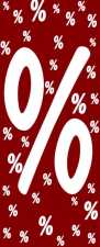 Decorative banners "%", 75 x 180 cm