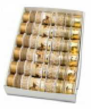 Geschenkband-Box Weihnachten, gold, sortiert 48 Rollen